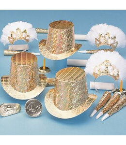 Party Time Regency & Sterling New Year Party Kit for 50 People-Gold