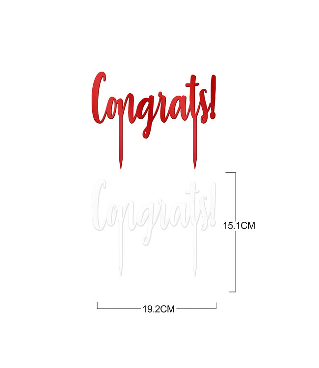 Cake Topper Congrats-Red