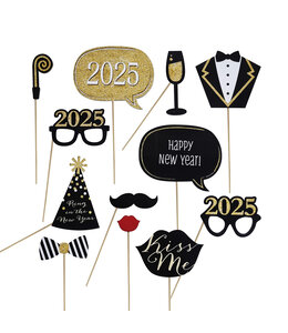 Giant Photo Pops On Heavy Sintra Board - New Year Gold/Silver 12 pcs