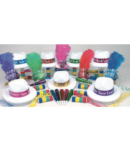 Party Time New Years Kit for 50 People Multi Color-Paradise Bay