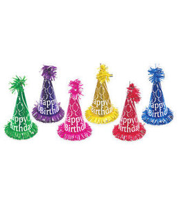 Party Time Fringed Cone Hat 15 Inch Adult-Birthday