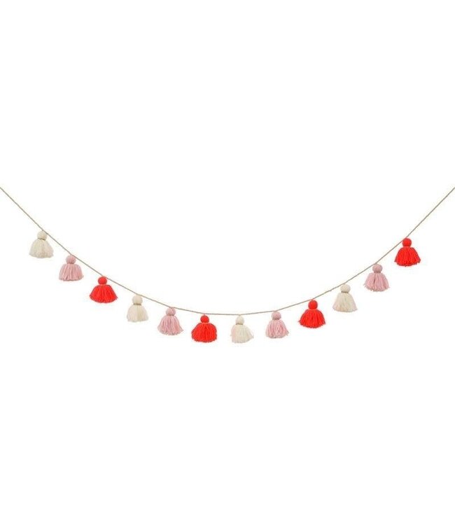 Meri Meri Wool Tassel Garland-Pink