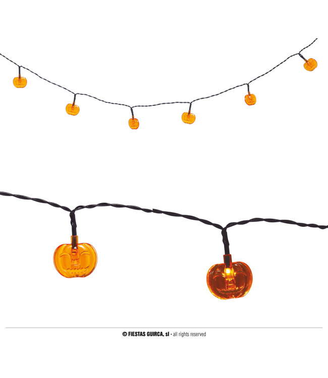 Fiestas Guirca Led Pumpkin Battery Operated Garland 10Pcs