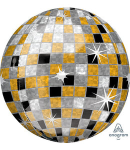 Anagram Orbz Foil Balloon-Gold, Silver, Black Disco Ball