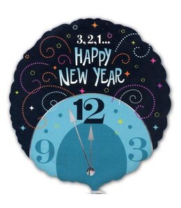 Anagram 18 Inch Foil Balloon- 3,2,1 New Year Midnight Clock