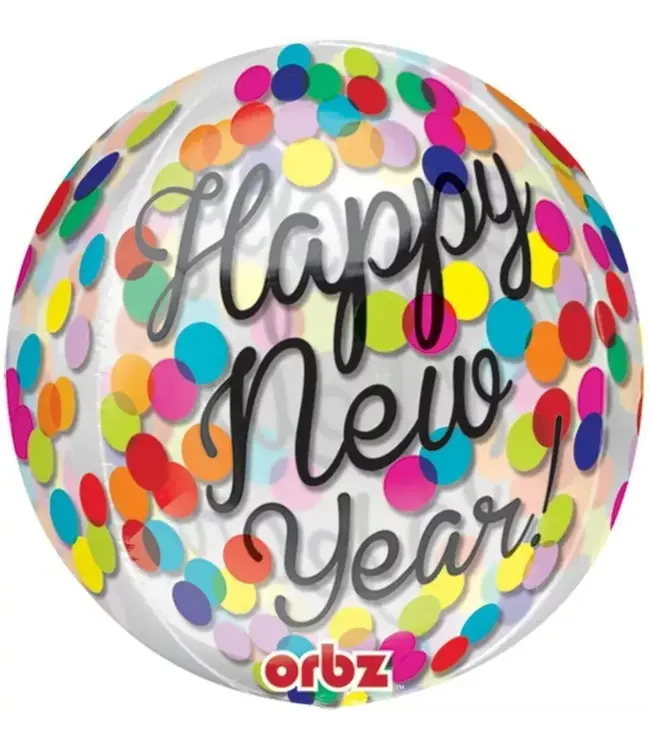 Anagram Orbz Foil Balloon-New Year Confetti