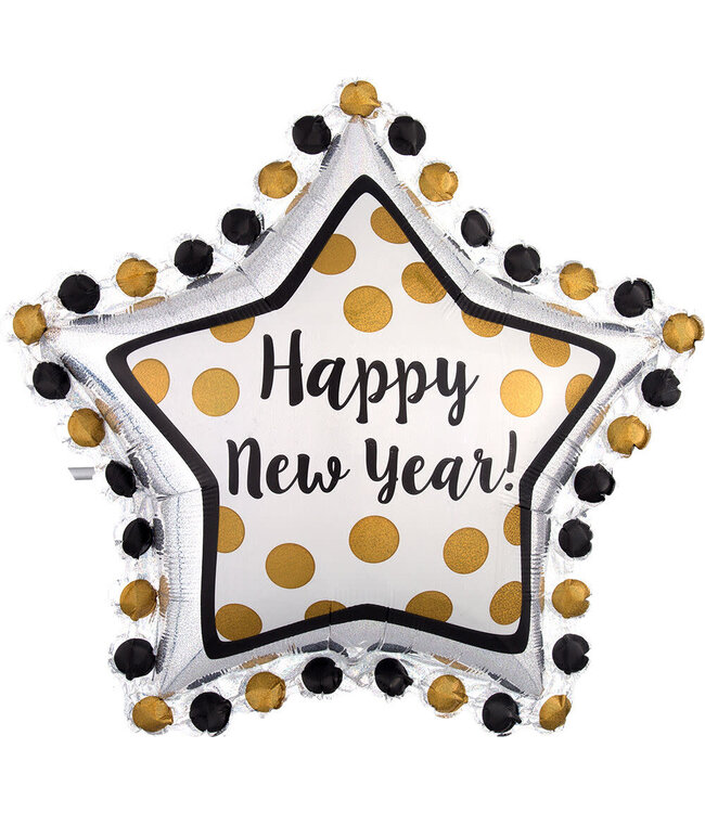 Anagram Supershape Foil Balloon-Ring In The New Year Holo