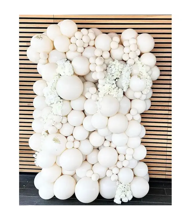 Kalisan 12 Inch Latex Balloons 100ct-Retro White