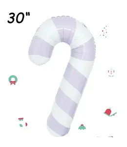 Winner Party 30 Inch Candy Cane Balloon-Lavender