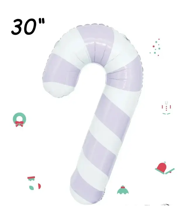 Winner Party 30 Inch Candy Cane Balloon-Lavender