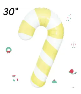 Winner Party 30 Inch Candy Cane Balloon-Yellow