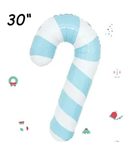 Winner Party 30 Inch Candy Cane Balloon-Blue