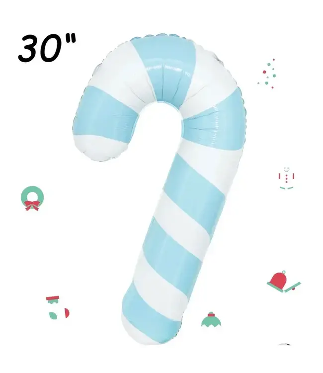 Winner Party 30 Inch Candy Cane Balloon-Blue