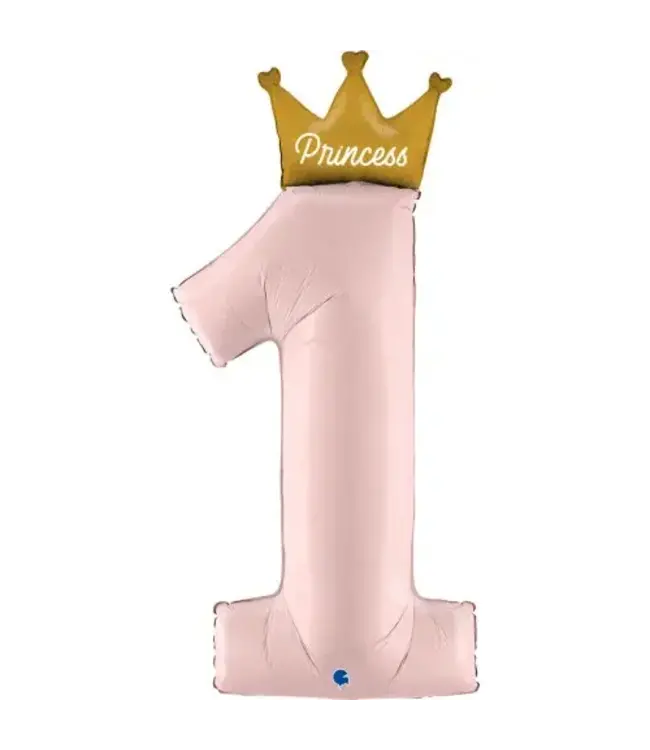 Grabo Balloons 40 Inch Number 1 Balloon-Princess W/Crown Pink