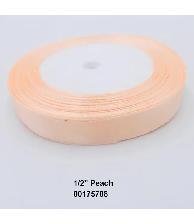 Satin Ribbon 1/2 Inch 20 Yard-Light Peach