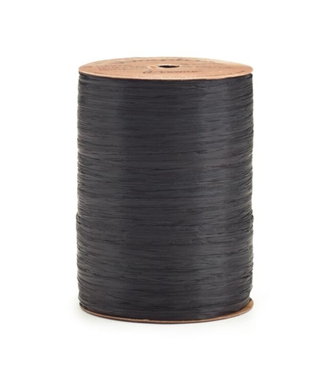 Global Wrap Ribbon Wraphia 7mm x 100 yards-Matte-Black