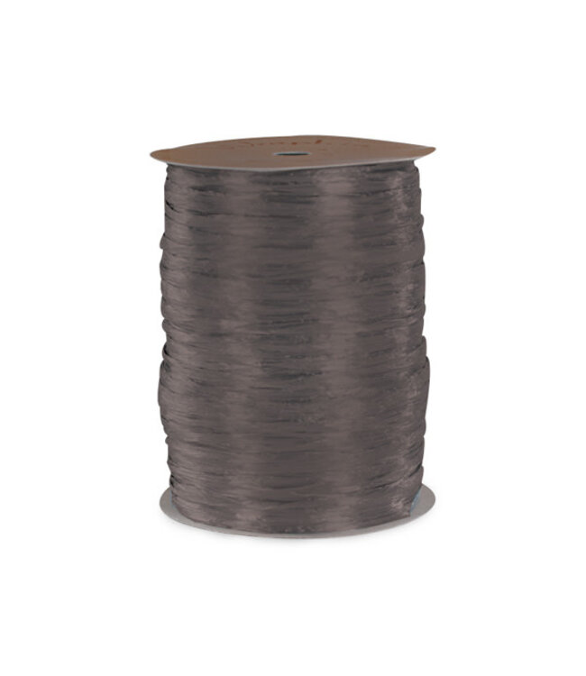 Berwick Ribbon Wraphia 7mm x 100 yards-Matte-Charcoal