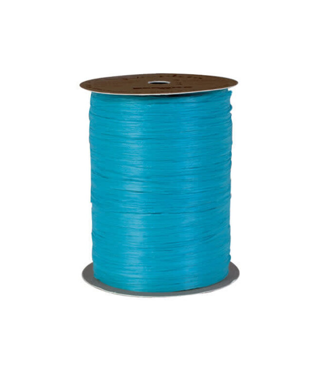 Global Wrap Ribbon Wraphia 7mm x 100 yards-Matte-Aqua