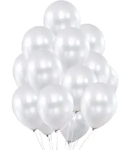 Startex 11 Inch Startex Latex Balloons 50ct-Metallic White