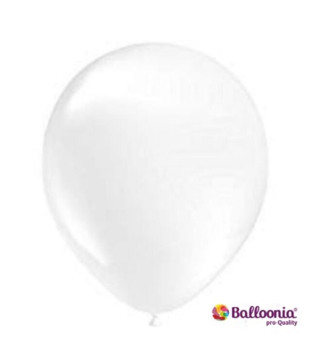 5 Inch Balloonia Latex Balloons 100ct-Metallic White
