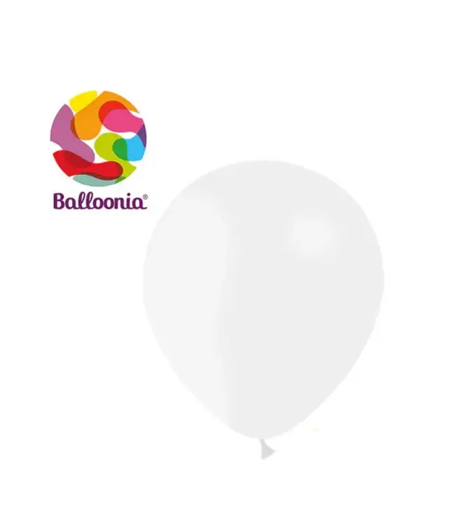 Balloonia 12 Inch Balloonia Latex Balloons 100ct-Metallic White