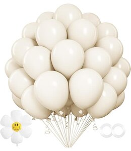 Feng Che Feng Che 12 Inch Latex Balloons 100ct-White Sand