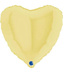 Grabo Balloons 18 Inch Heart Mylar Balloon -Matte Yellow