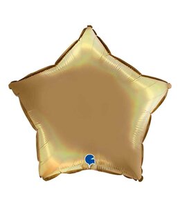 Grabo Balloons 18 Inch Star Mylar Balloon-Gold Chrome