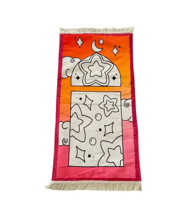 Craft Pop Colouring Prayer Mat-Orange Stars