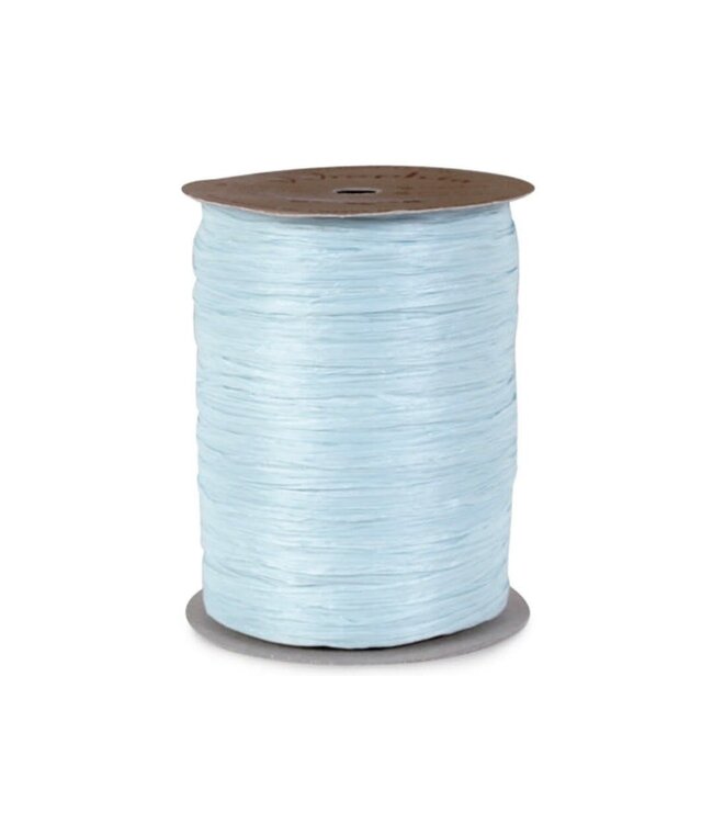 Global Wrap Ribbon Wraphia 7mm x 100 yards-Matte-Lt Blue