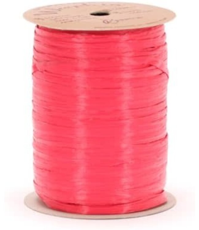 Global Wrap Ribbon Wraphia 7mm x 100 yards-Matte-Red Raspberry