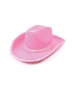 Cowboy Pink Felt Hat/Sequins