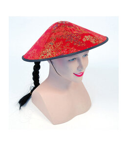Chinese Shade Hat Redfabric & Plait