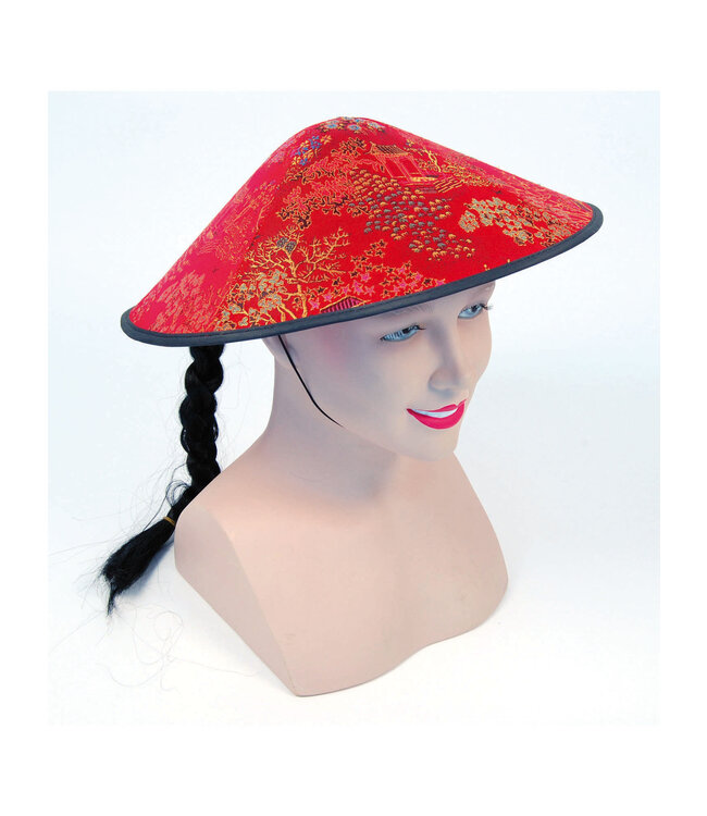 Chinese Shade Hat Redfabric & Plait