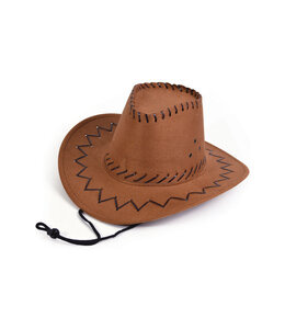 Cowboy Hat. Stitched Brown. Childs