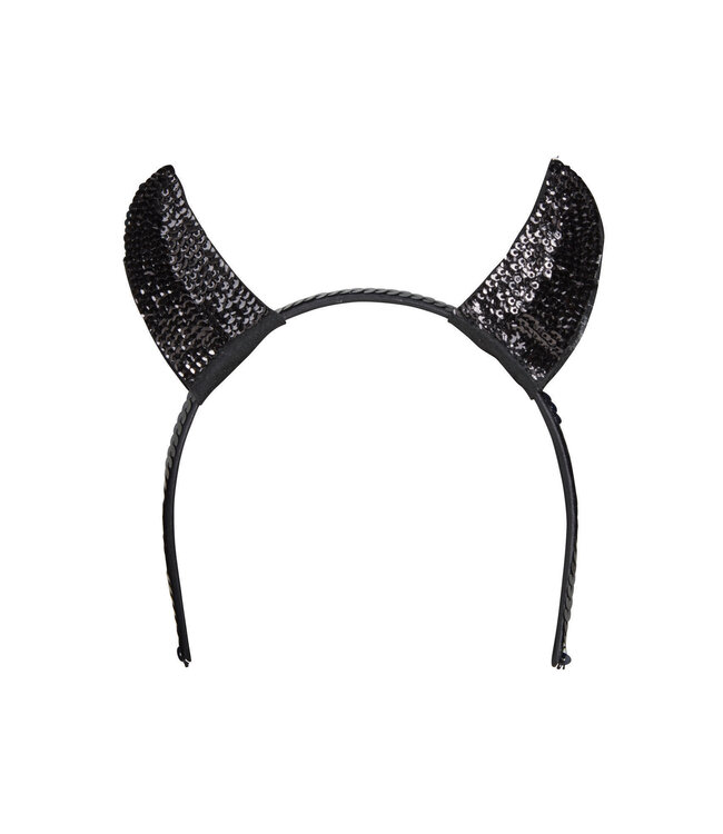 Devil Horns Black Sequin