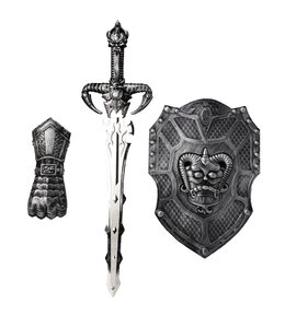 Battle Warrior Shield, Gauntlet And Sword