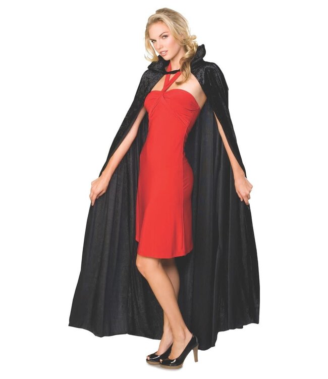 Rubies Costumes Long Crushed Velvet Cape - Black