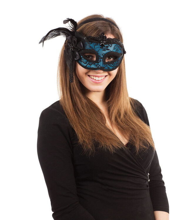 Rubies Costumes Blue Side Feather Mask
