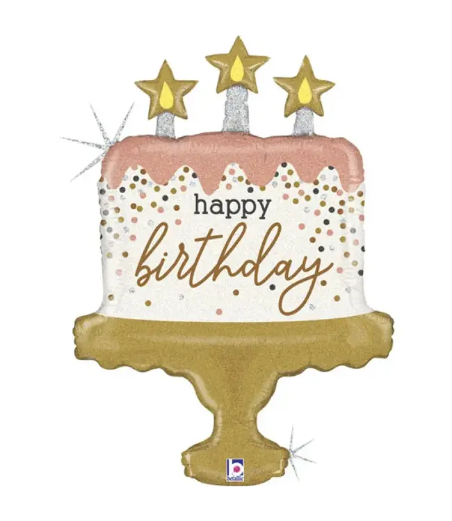 Betallic 26 Inch Foil Balloon-Birthday Cake Confetti
