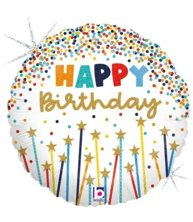 18 inch Birthday Star Candles balloon