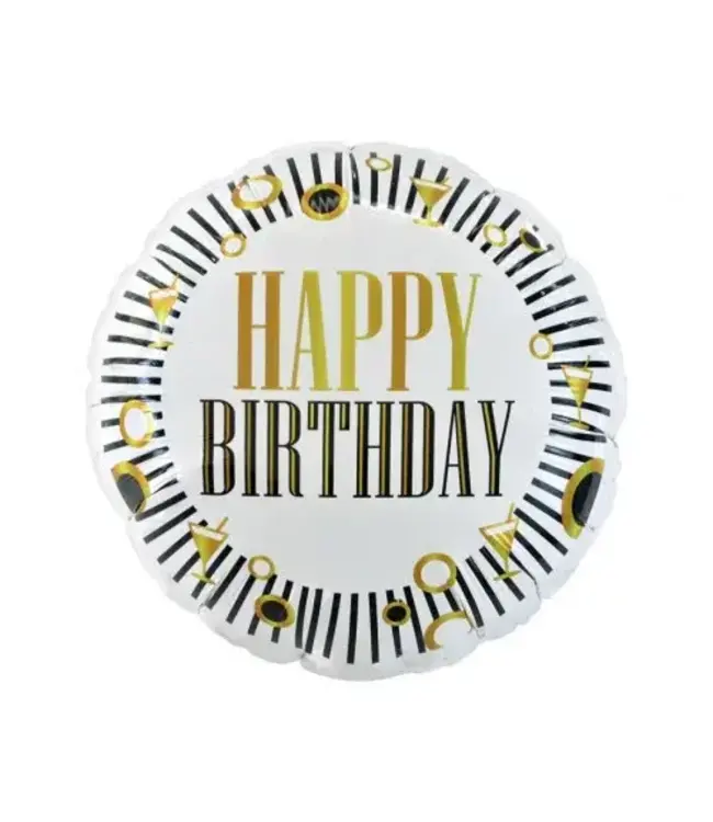 18 inch balloon Happy Birthday stripes