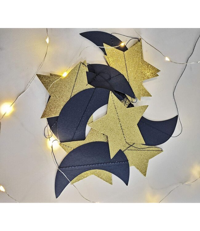 1set/1pc Gold Star Moon Flag Party Decorations