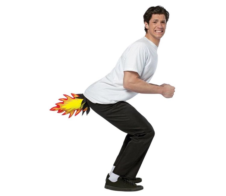 Rasta Imposta Butt Blaster Burning Flame Men Costume M Adult