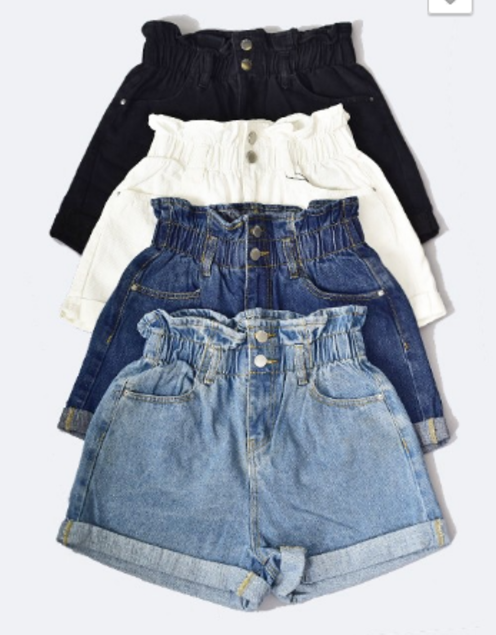 stretch waist denim shorts