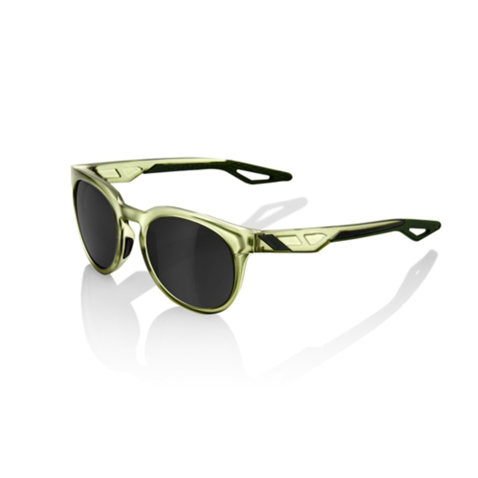 100% 100% Campo Sunglasses, Matte Translucent Oilve Slate frame - Black Mirror Lens