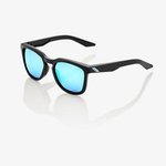 100% 100% Hudson Sunglasses, Matte Black frame - HiPER Blue Multilayer Mirror Lens