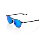 100% 100% Legere Round UltraCarbon Sunglasses, Soft Tact Black frame - Blue Multilayer Mirror Lens