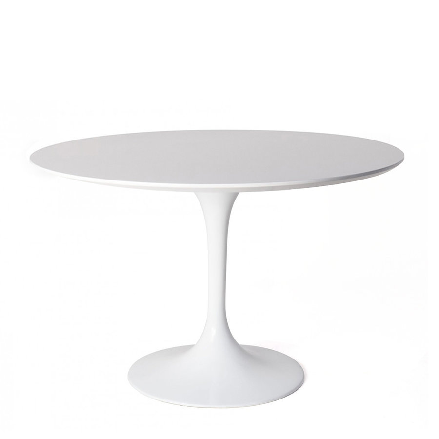 TRUMPET DINING TABLE WHITE AND ROUND 43"