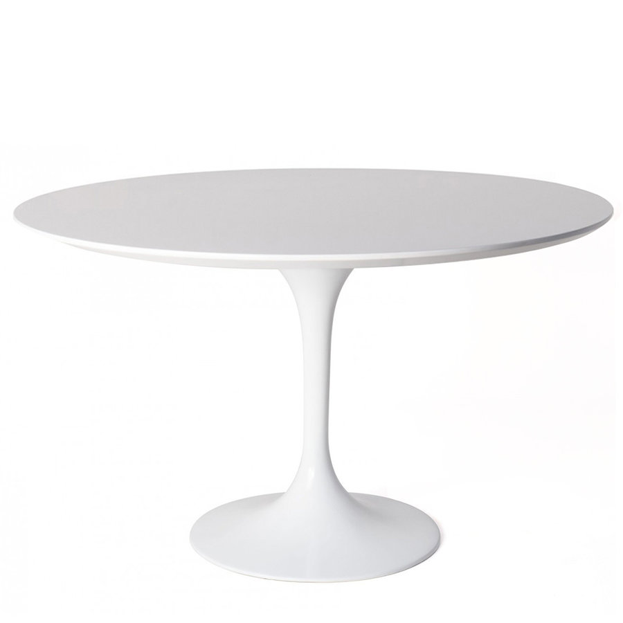 TRUMPET ROUND DINING TABLE WHITE AND ROUND  47"